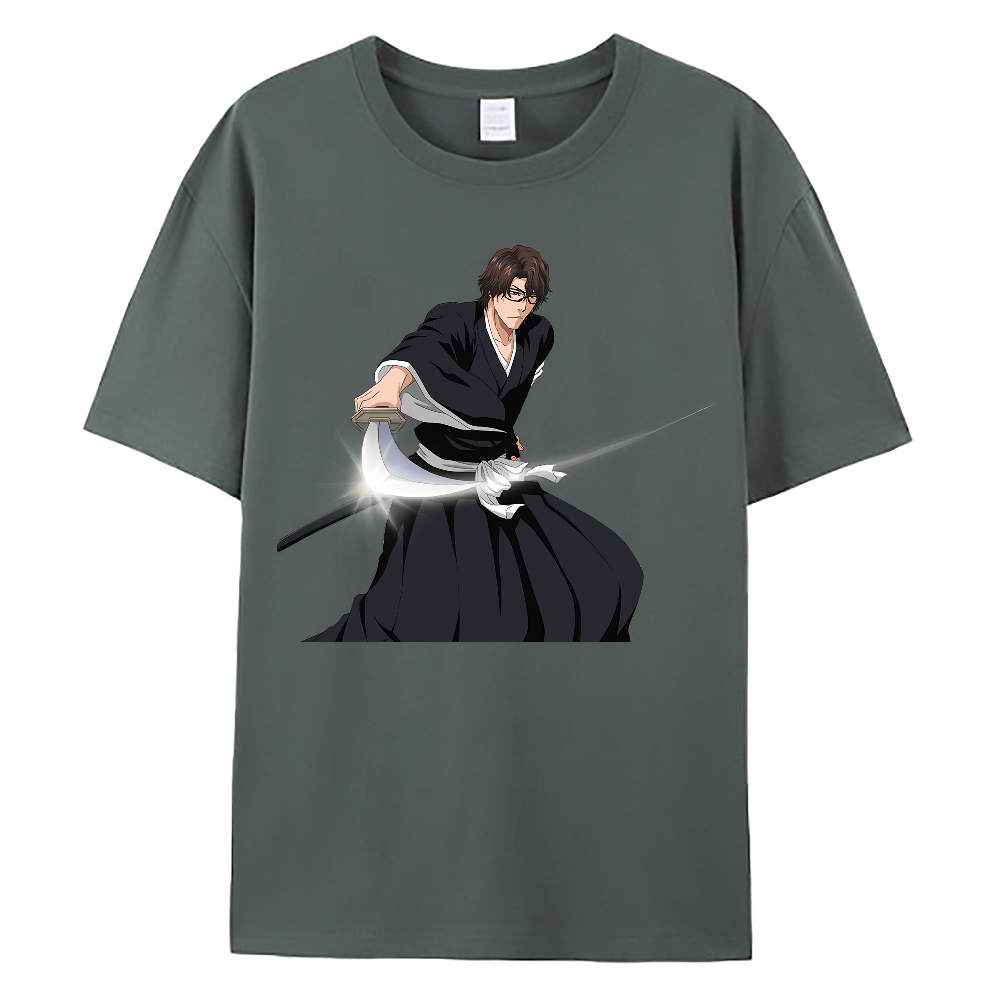 （画像用） ブリーチ 藍染 惣右介（あいぜん そうすけ） BLEACH Aizen Sousuke 綿100％ メンズ半袖Tシャツ｜肌触りやわらか＆通気性
